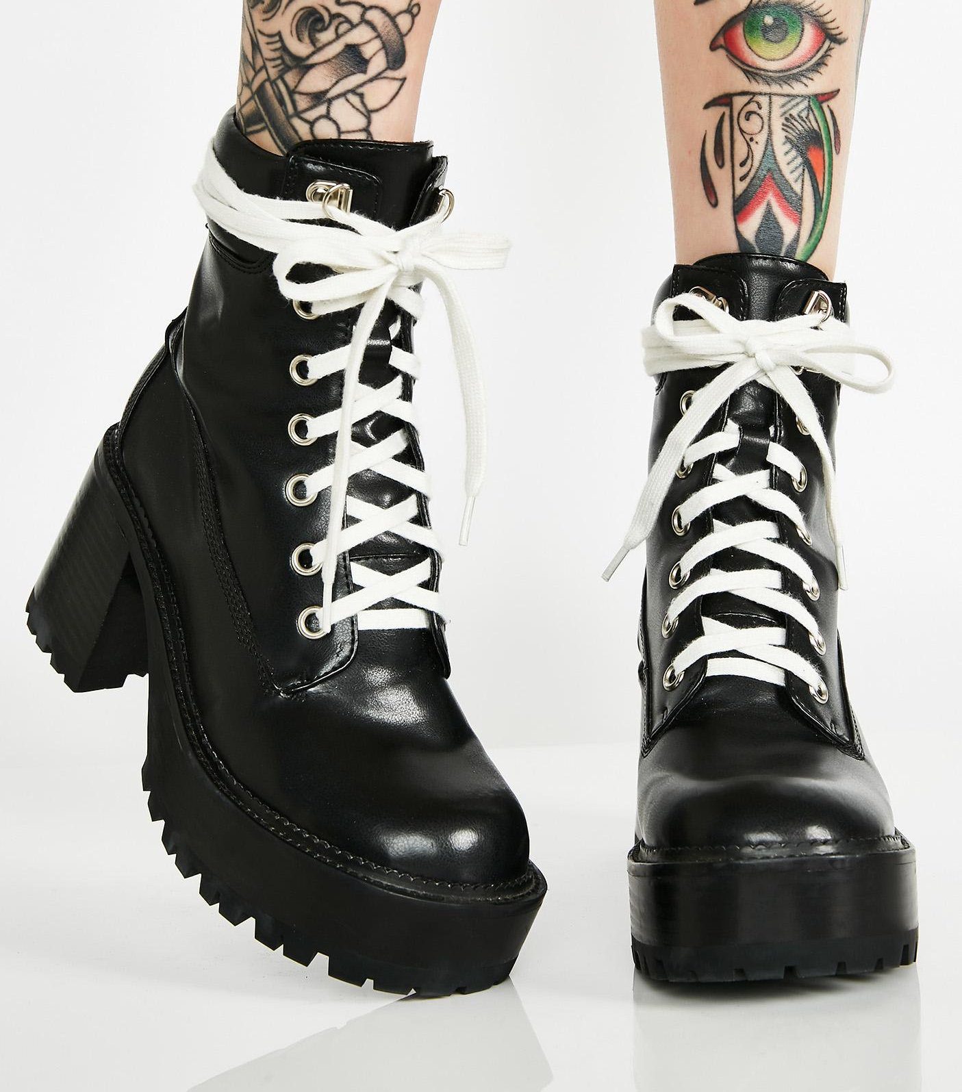 Lace Up Platform Boots Black - SOLD OUT - Women of Edm
