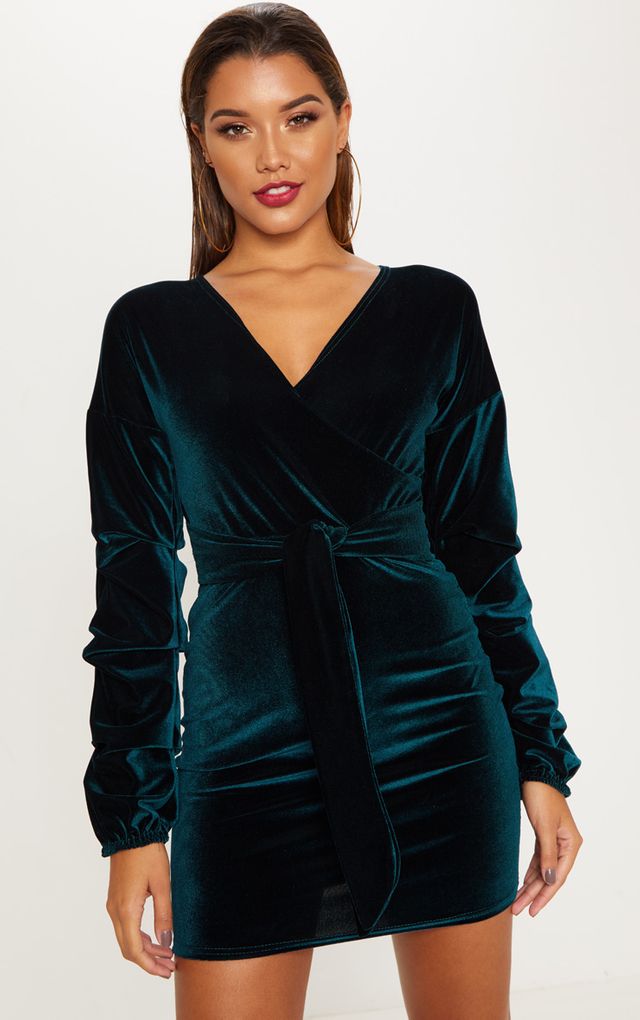 emerald bodycon dress