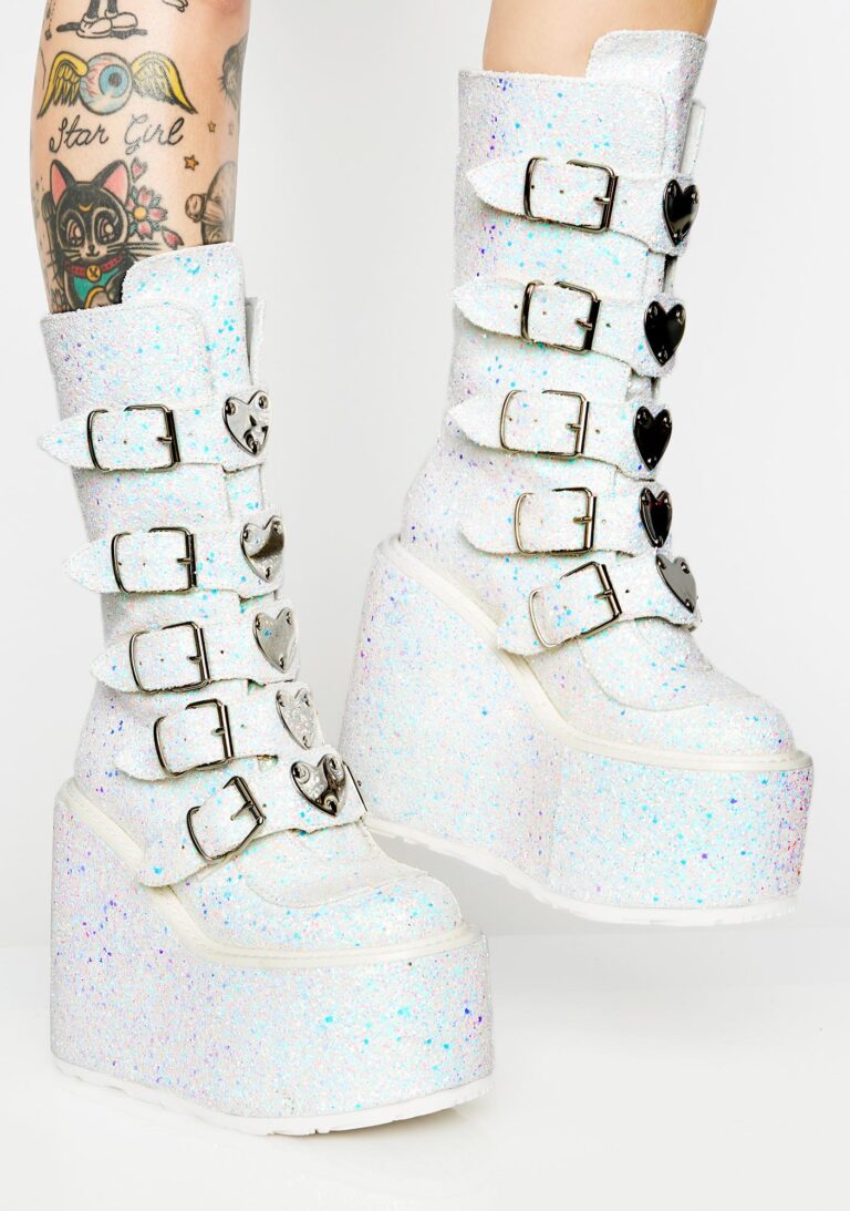 white demonia heels
