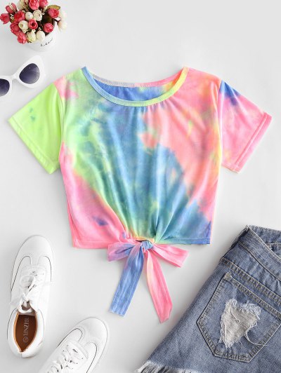 knotted tie dye shirt