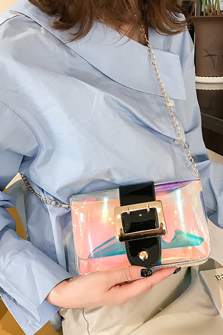 iridescent belt bag