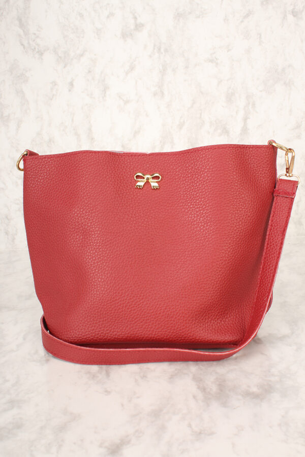 red purse with bow