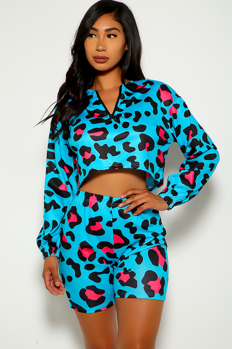 two piece cheetah print outfit