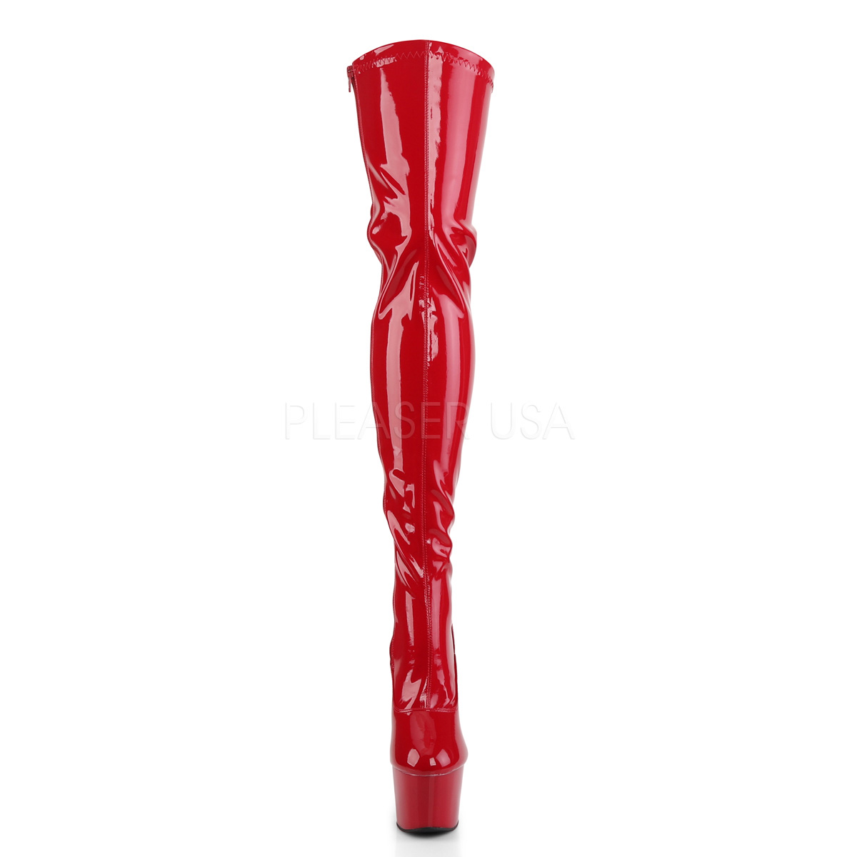 red patent flat boots