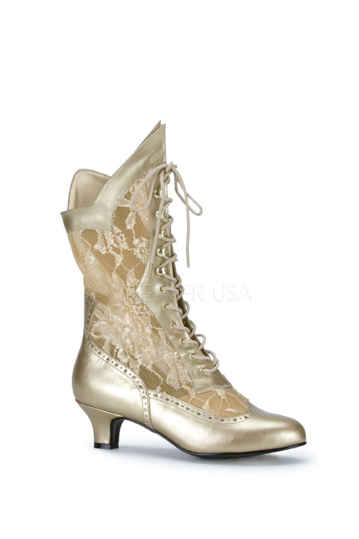 gold lace booties