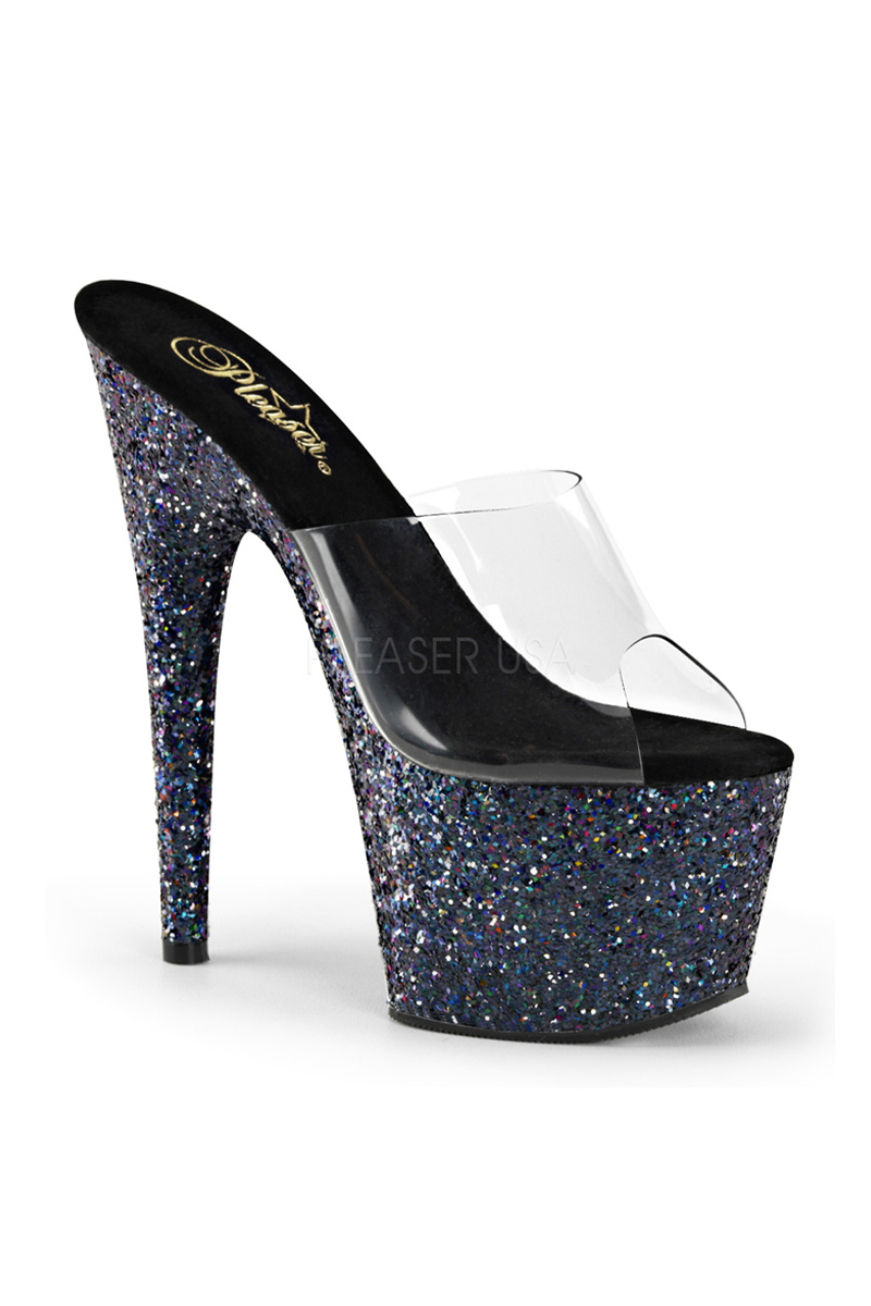 black high heels with sparkles