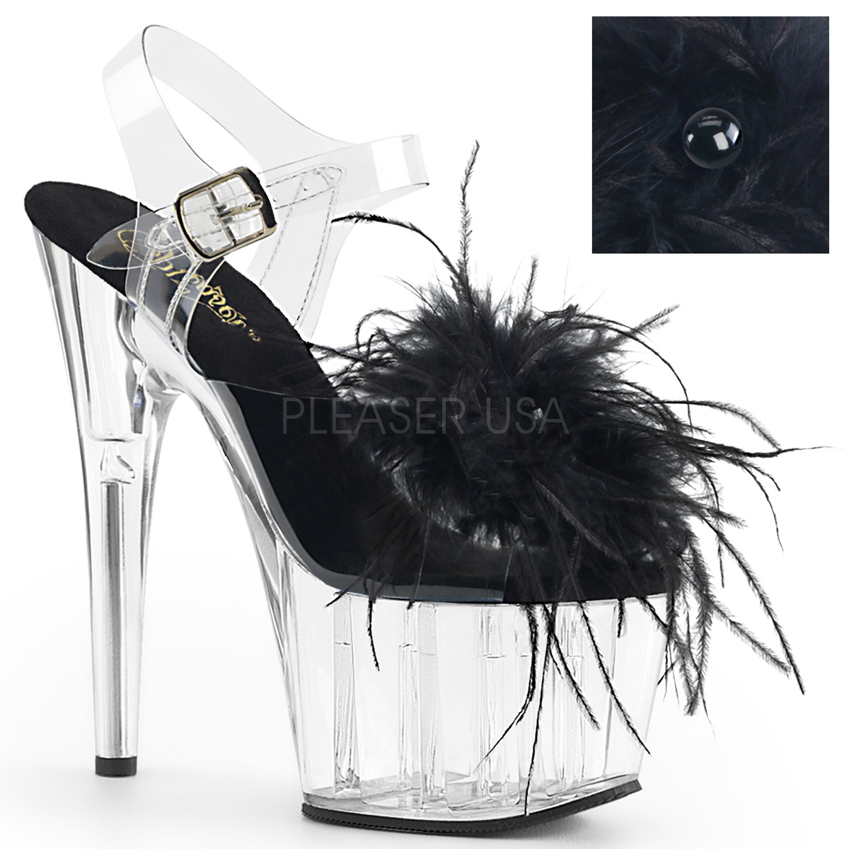 Remy Black Patent Clear Platform Heels
