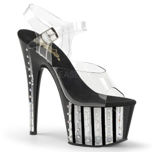 black rhinestone platform heels