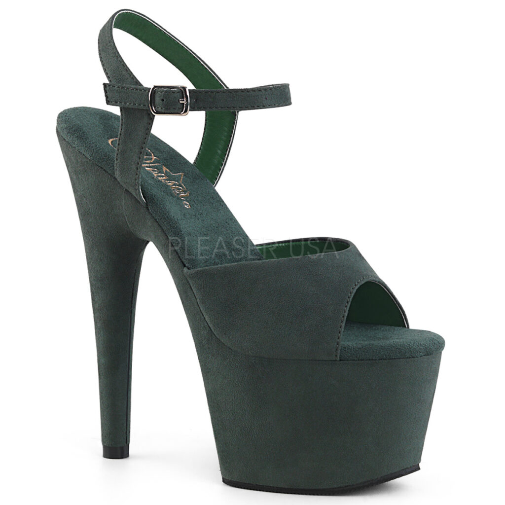 forest green strappy heels