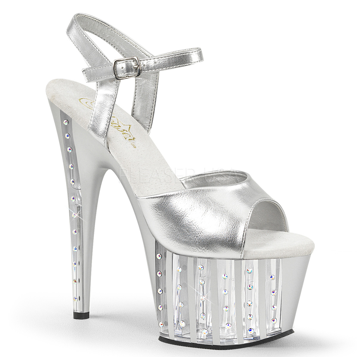 clear stiletto heels with diamonds