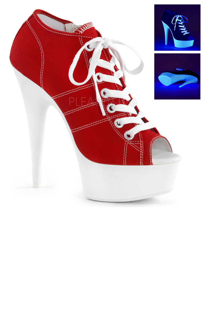 bright lace up heels