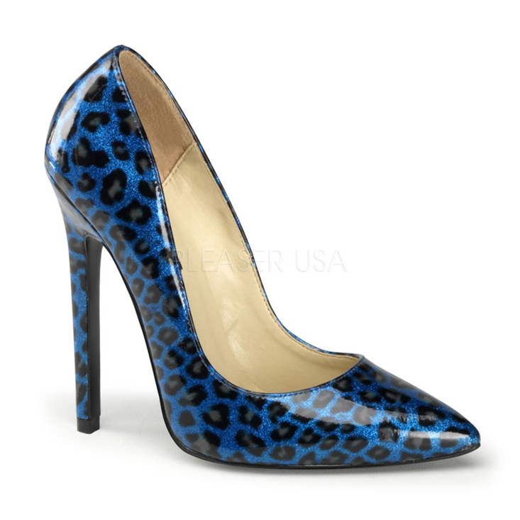 blue cheetah print heels