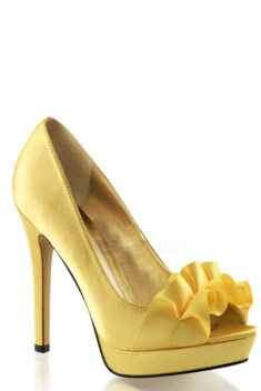 yellow open toe heels
