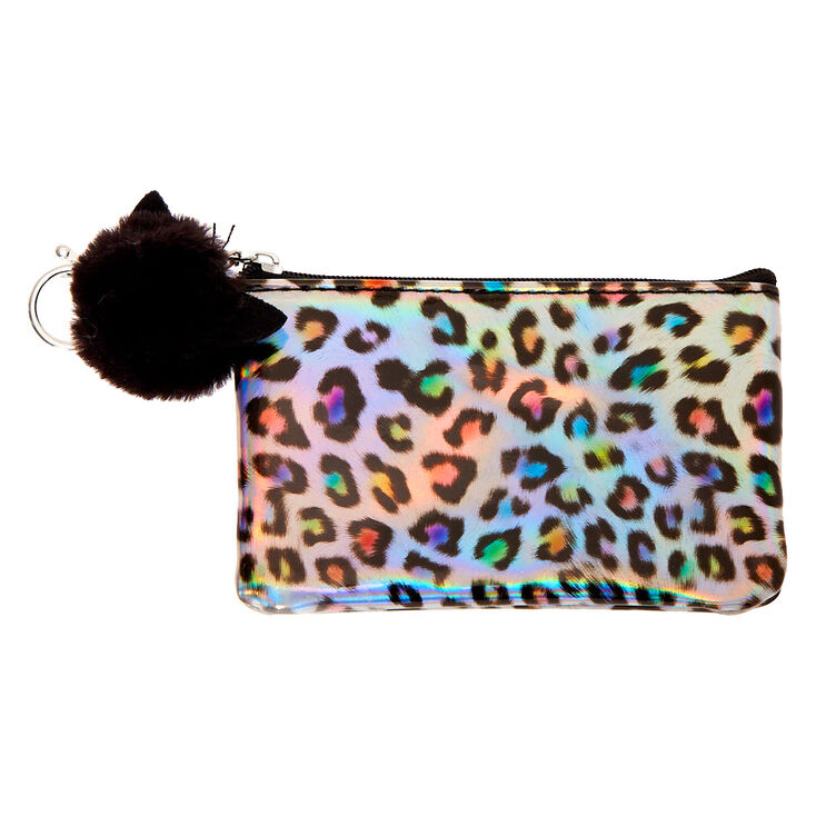Holographic Rainbow Leopard Coin Purse - Silver - Women of Edm