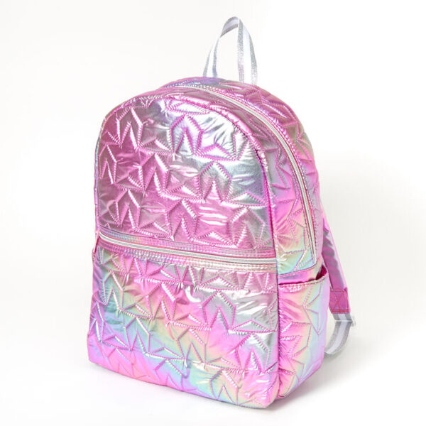Quilted Star Holographic Rainbow Medium Backpack - Women of Edm