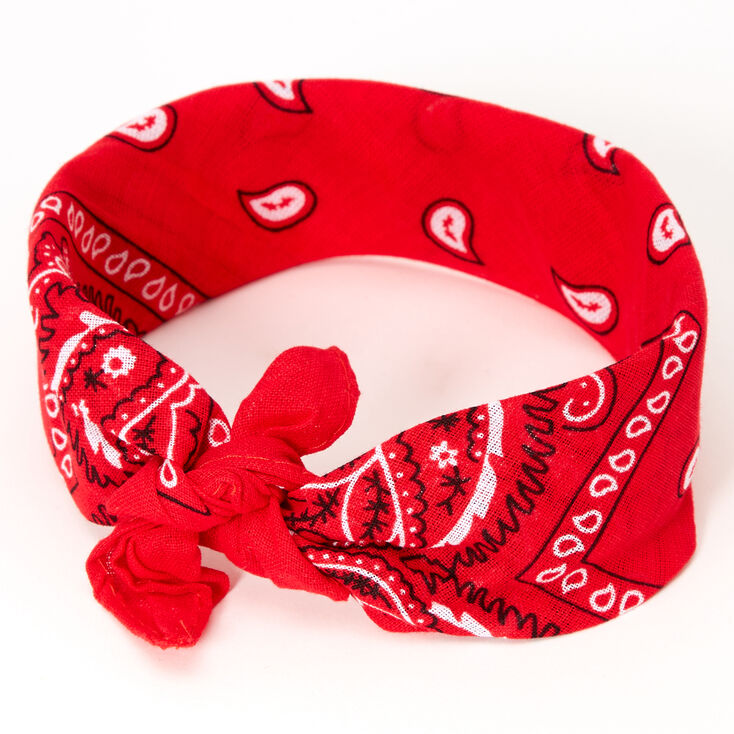 Club Paisley Bandana Headwrap - Red - Women of Edm