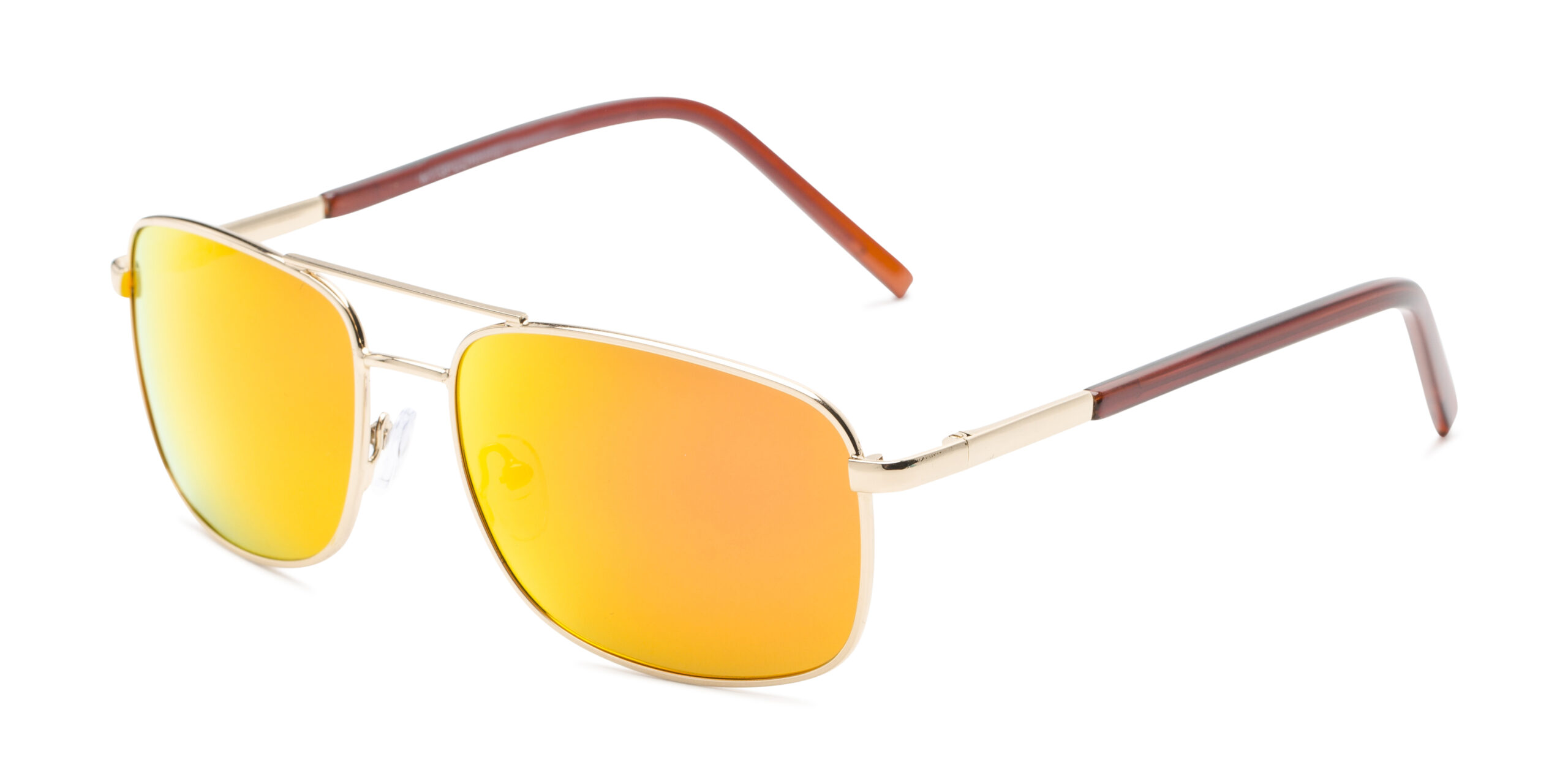 Stratus Gold Frame with Red/Orange Mirrored Lenses - Women of Edm